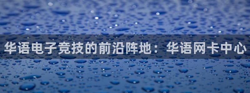奇亿娱乐4开户：华语电子竞技的前沿阵地：华语网卡中心